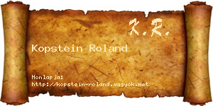 Kopstein Roland névjegykártya